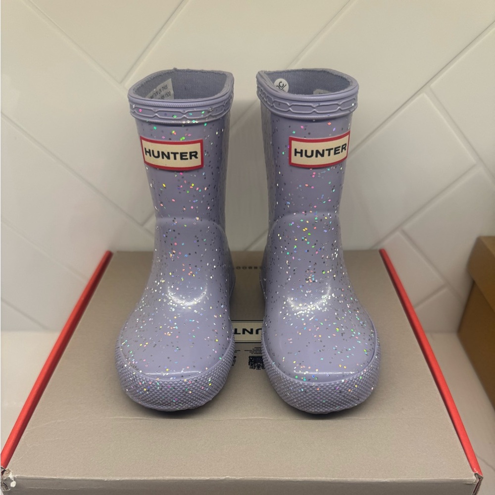 Hunter Purple Glitter Boots Toddler Size 4